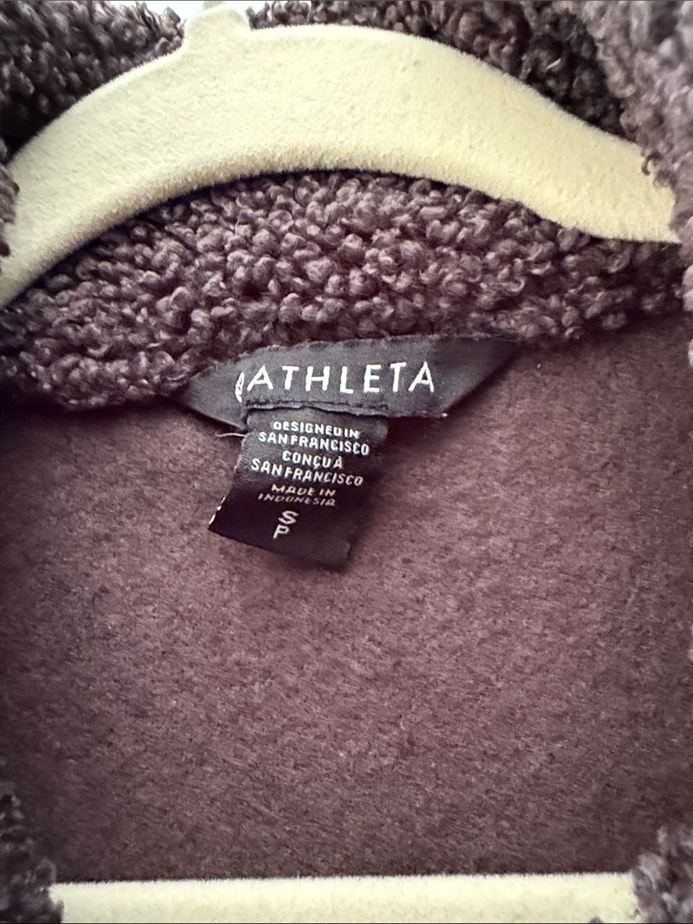 Athleta Dark Brown Sherpa Half-Zip Pullover - Picture 2 of 3